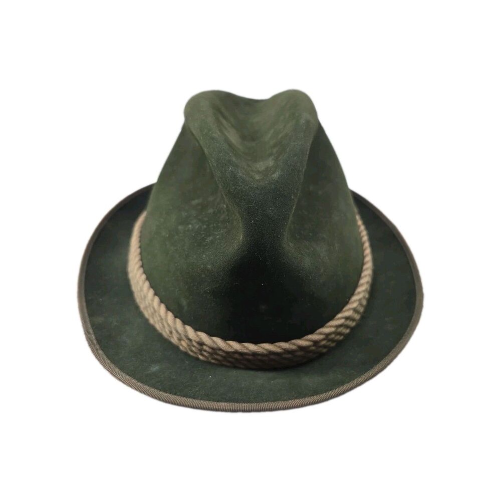 1957 Huckel Hat Mens Green Felt Alpine Breiter Germany 6605/6